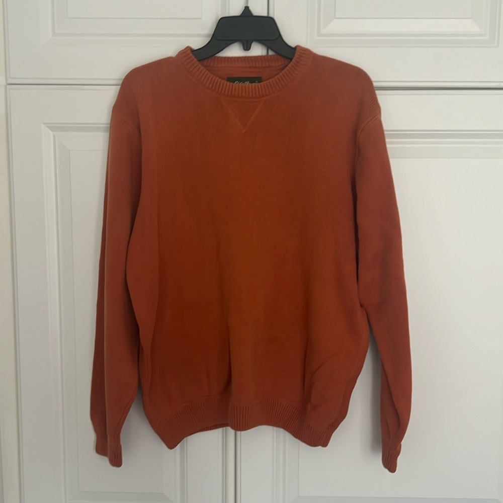 EDDIE BAUER Sweater Crewneck Orange Mens Size M